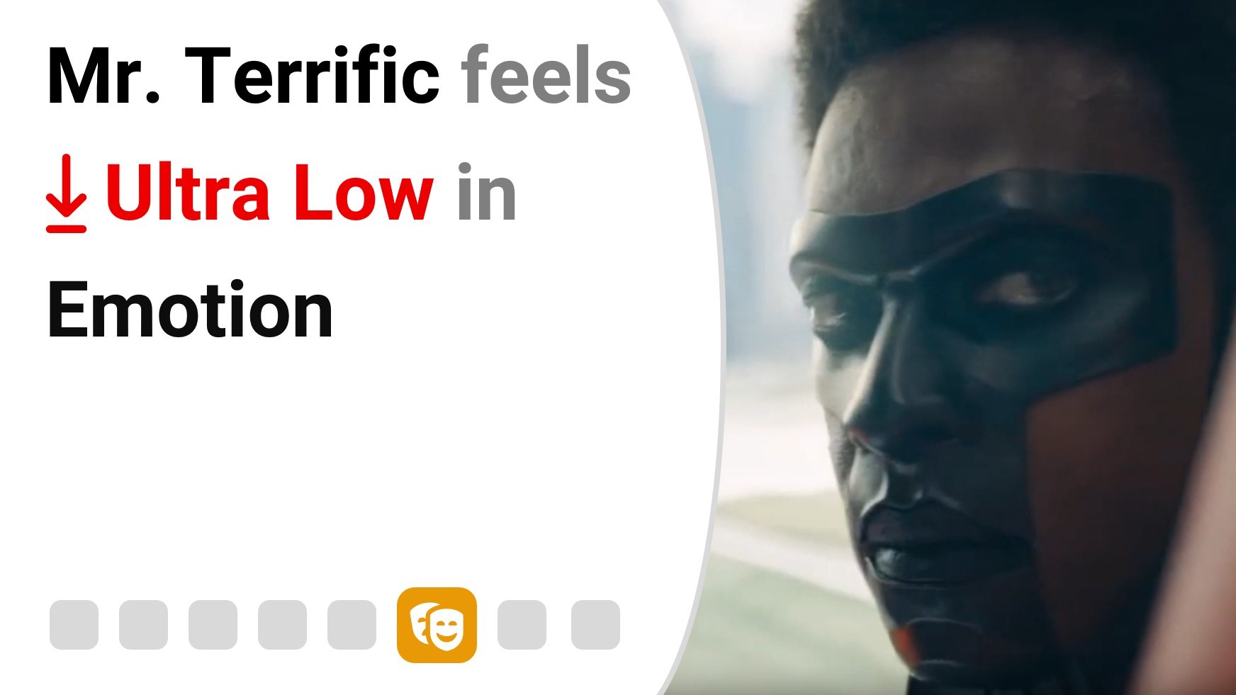 Mister Terrific feels Ultra Low in Emotion