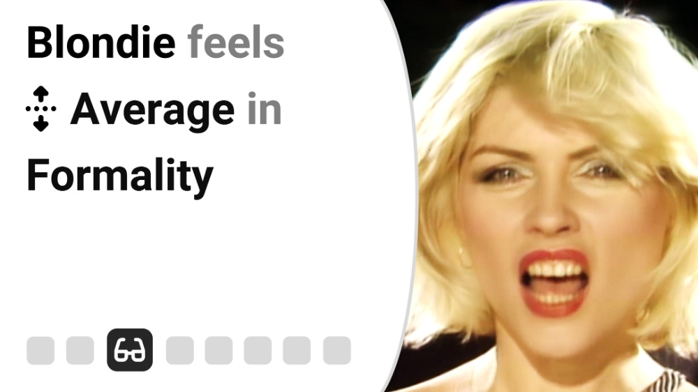 Blondie feels Average in Formality